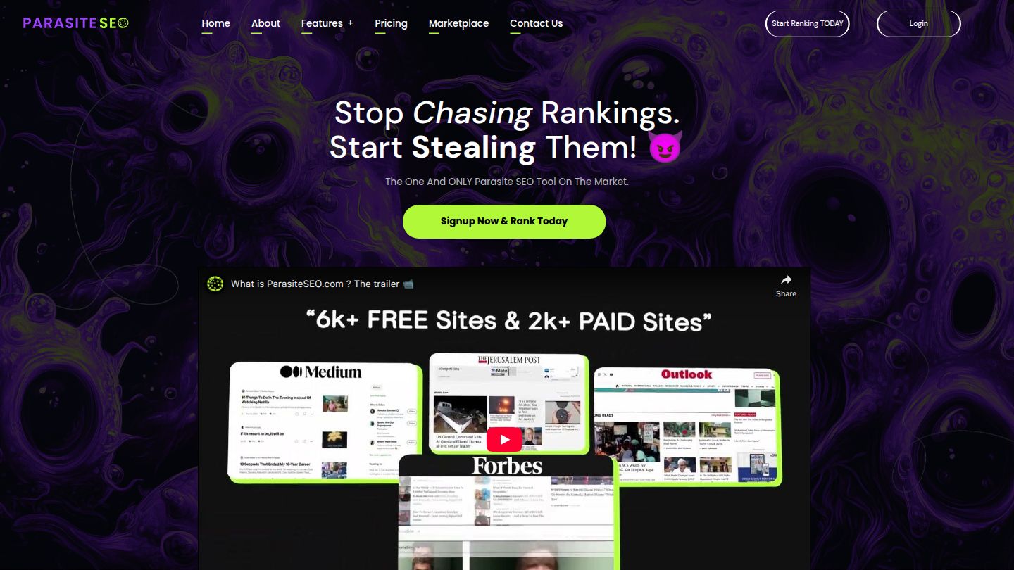 Parasite SEO Homepage
